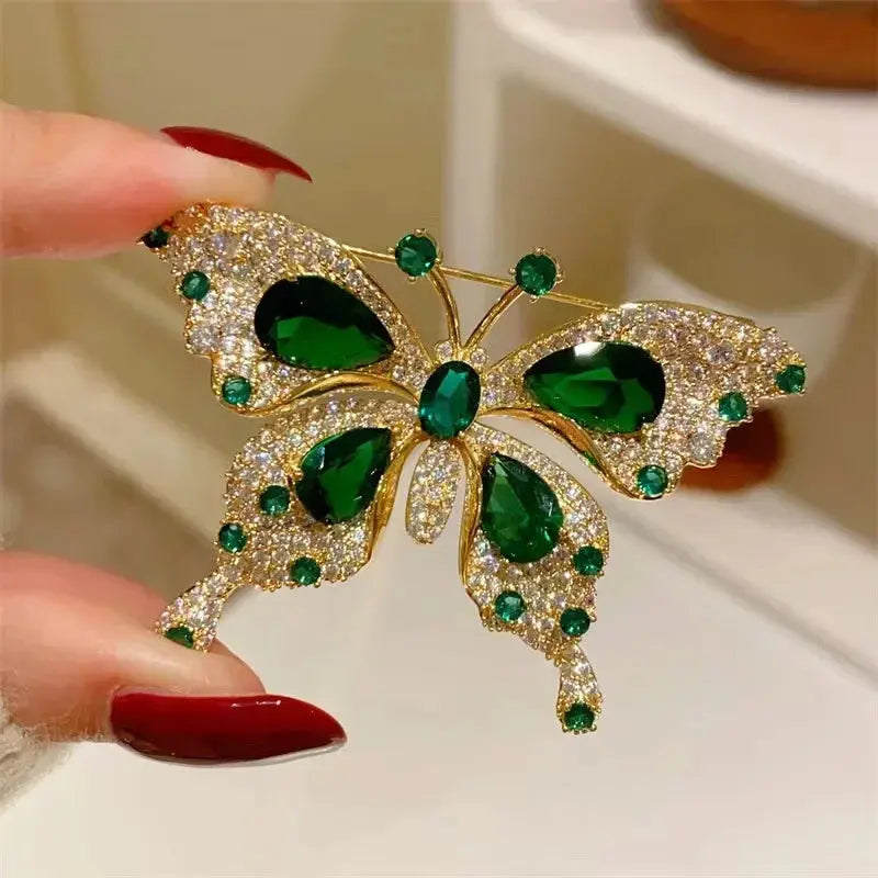 Broche Papillon Émeraude Élégante PawGami