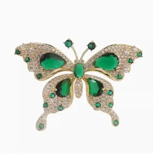 Broche Papillon Émeraude Élégante PawGami